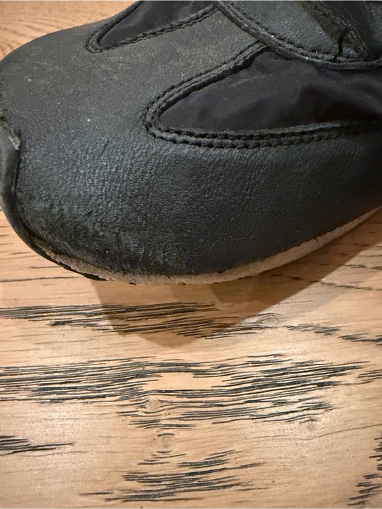  Black and White Marathon Sneakers with Blue Tongue Label main image 10